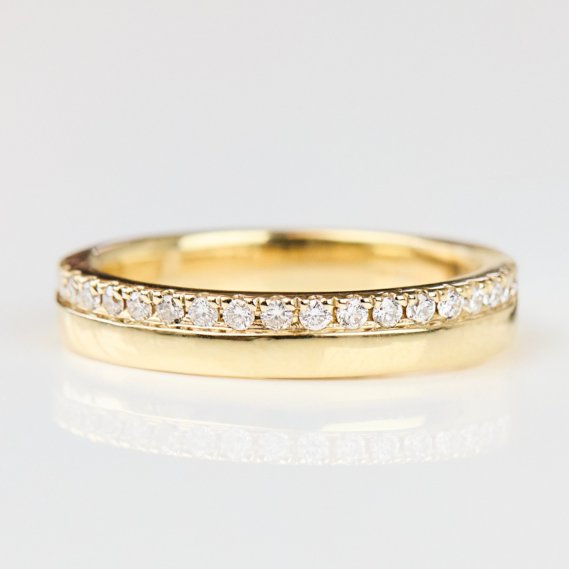 0.25 TCW Round Shaped Half Eternity Lab Grown Diamond Wedding Band